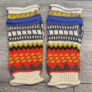 Alpaca Colorful Knit Arm Warmers
